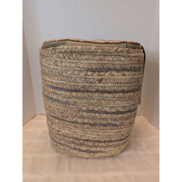 Woven Insulated Cooler Bag Adjustable Strap & Zip Closure Water Lily & Cornhusk - Picture 4 of 13